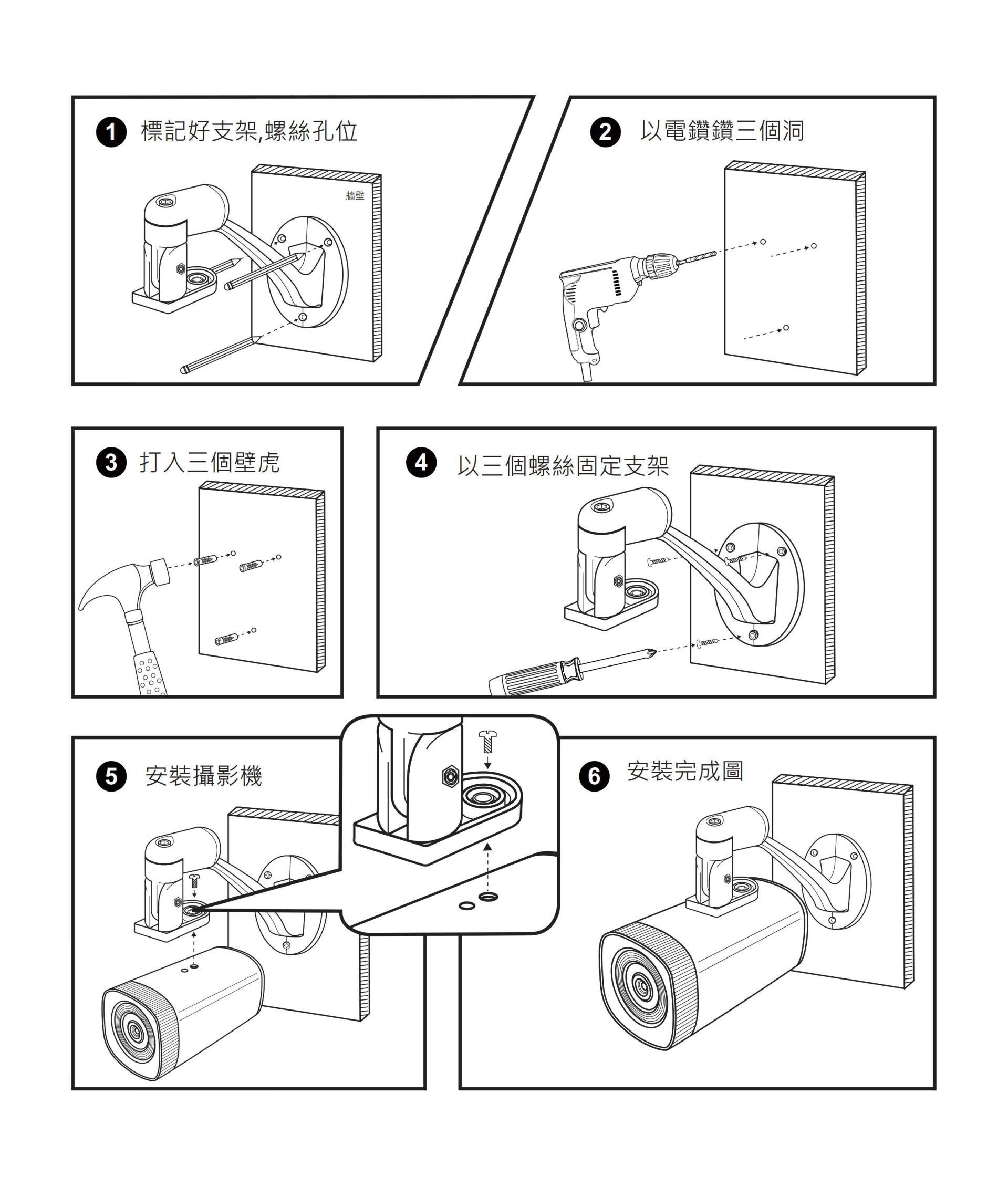 iCamMax摄影机安装于水泥墙壁